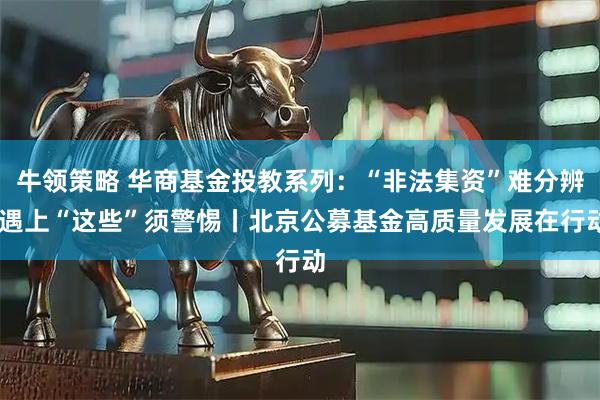 牛领策略 华商基金投教系列：“非法集资”难分辨 遇上“这些”须警惕丨北京公募基金高质量发展在行动